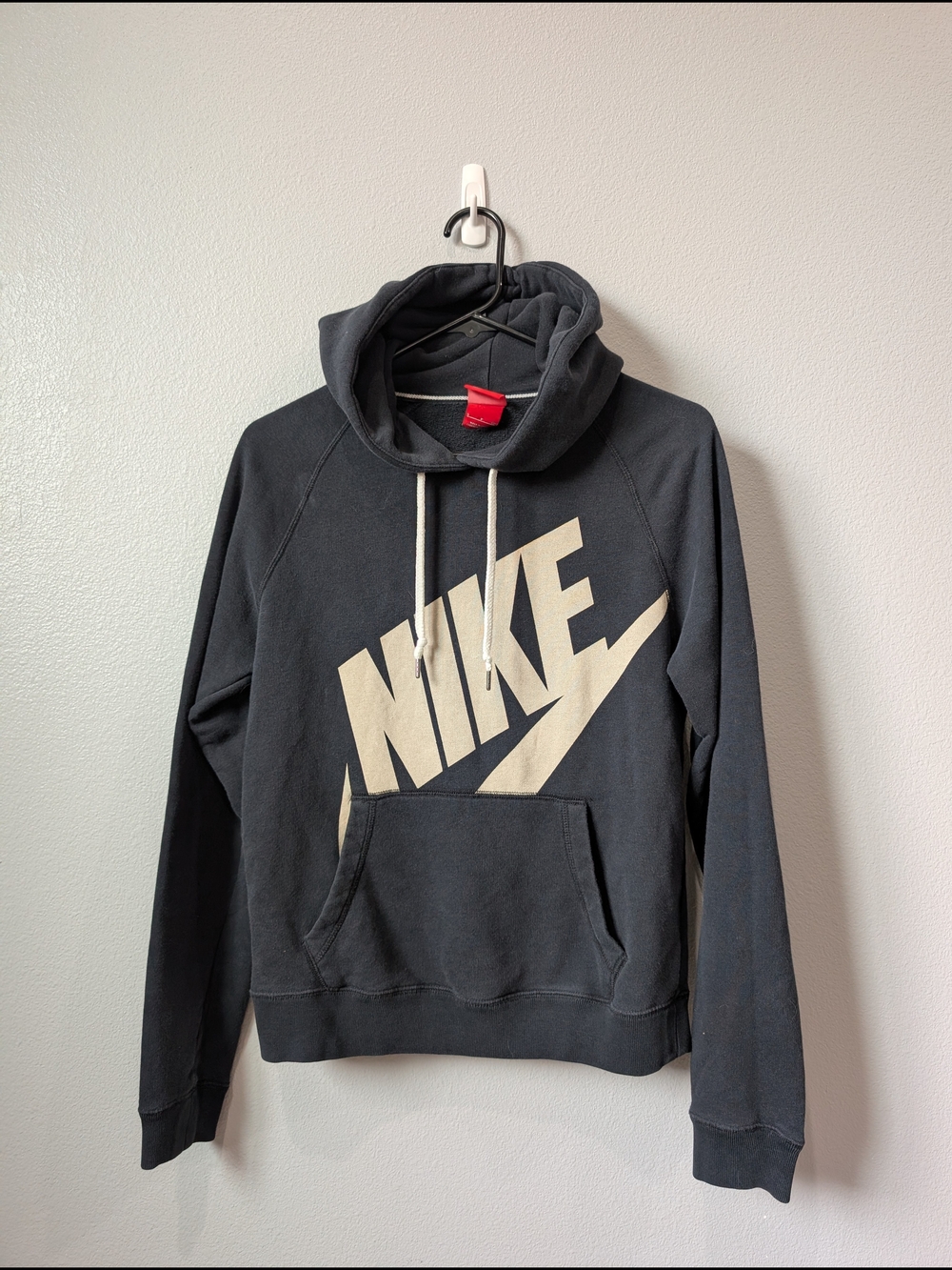 Nike Women's Black Hoodie with Tan Logo